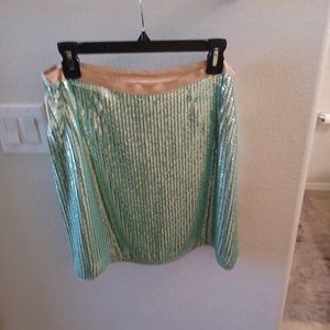 Mint sequin pencil skirt